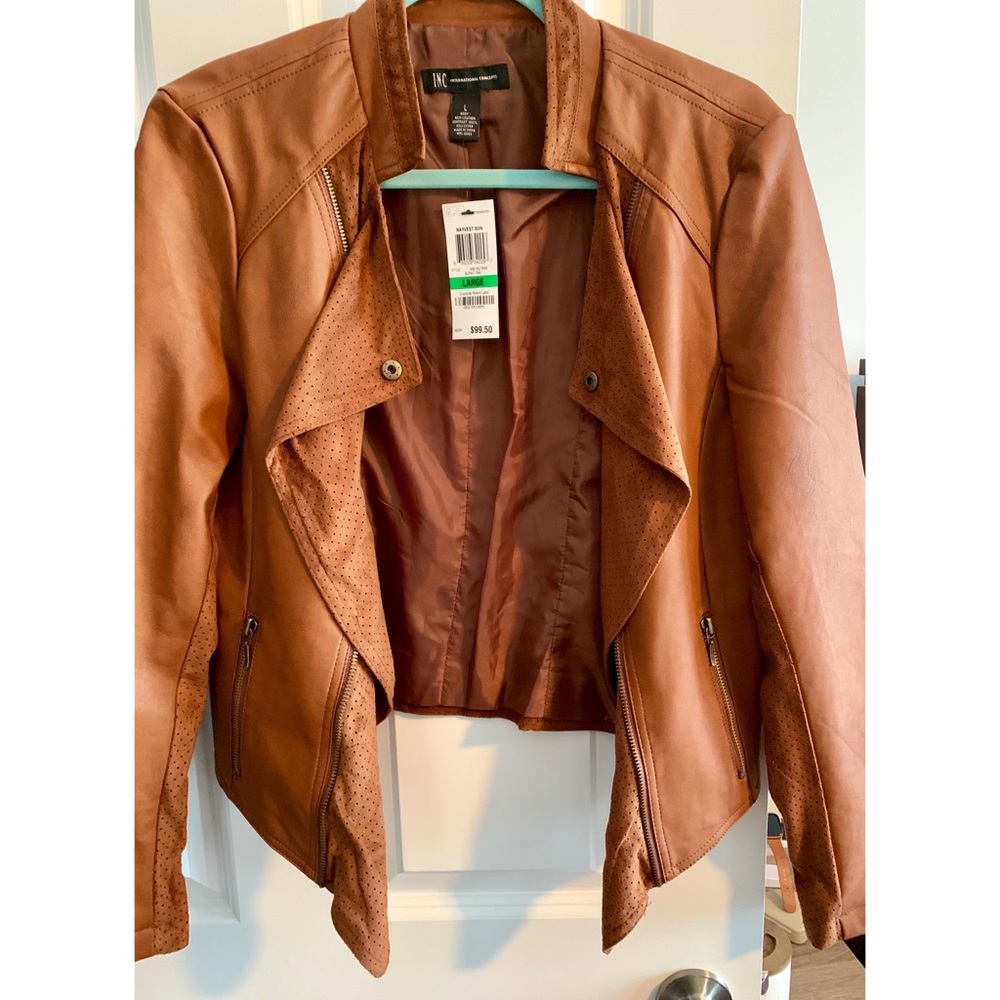 Faux leather and suede jacket